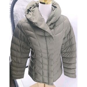Vntg Y2K Patagonia Green Goose Down Puffer Coat Jacket Hooded Women's Zip Up Med